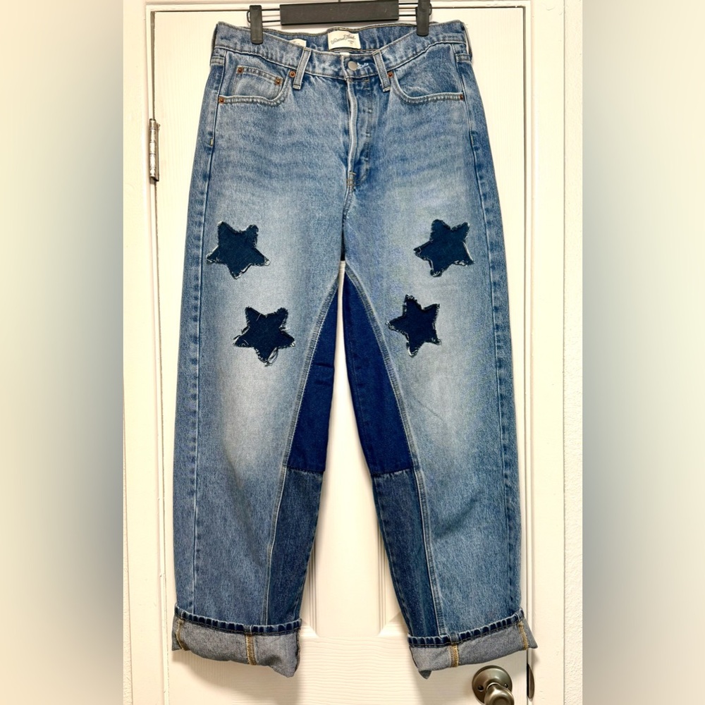 Universal Thread Blue Star Patch Boyfriend Jeans - image 2